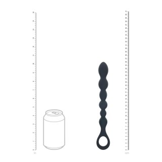 Beaded Snake Silicone Anal Probe with Loop - Black Levelz by Shots