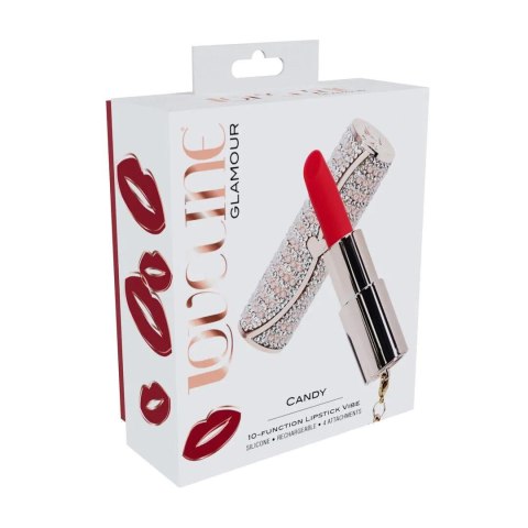 Candy - Lipstick Vibrator with 4 Attachments - Pink Loveline