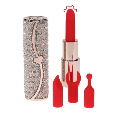 Candy - Lipstick Vibrator with 4 Attachments - Pink Loveline