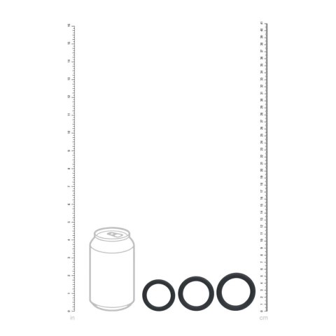 Classic Silicone Cockring Set of 3 - L/XL/XXL - Black Levelz by Shots