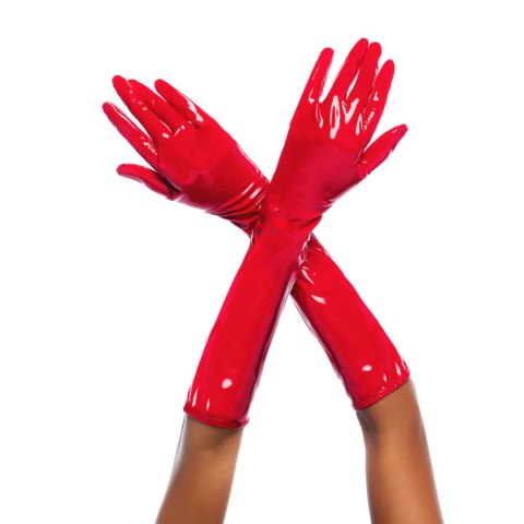 Cruella - High Gloss Gloves - S/M - Gloss Red Mapale