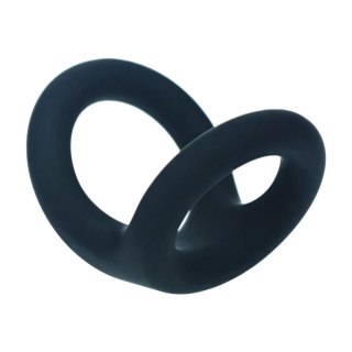 Double O Silicone Cockring - M - Black Levelz by Shots