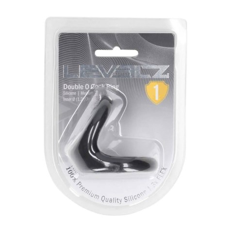 Double O Silicone Cockring - M - Black Levelz by Shots