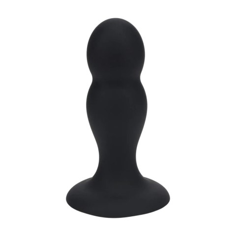 Double Rattle Liquid Silicone Anal Plug - M - Black Levelz