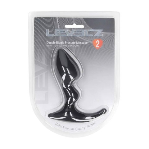 Double Ripple Silicone Prostate Massager - Black Levelz by Shots