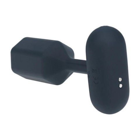 Hexagonal Vibrating Silicone Anal Plug - L - Black Levelz