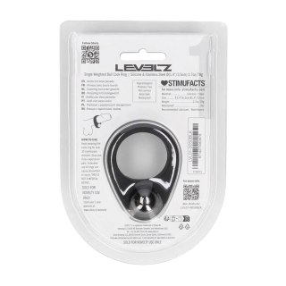 Liquid Silicone Single Weighted Ball Cockring - Black Levelz by Shots