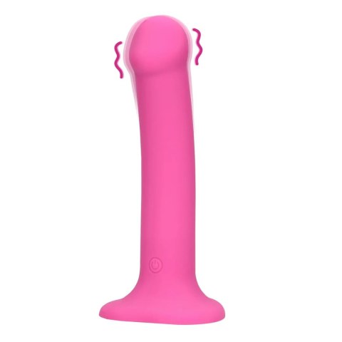 Non-Phallic Vibrating Dildo - Medium - Powerful Pink Loveline