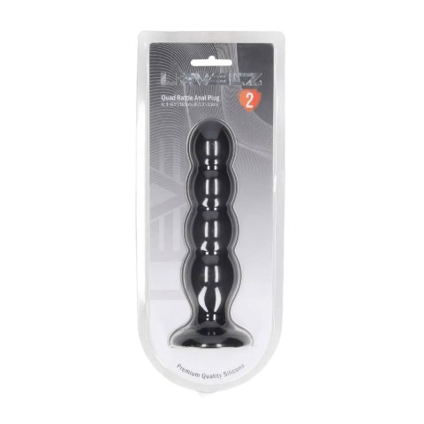 Quad Rattle Liquid Silicone Anal Plug - XL - Black Levelz