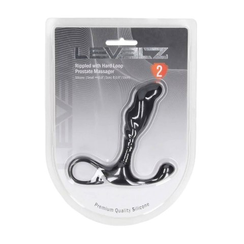 Rippled with Hard Loop Silicone Prostate Massager - S - Black Levelz