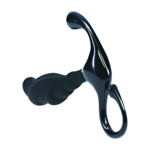 Rippled with Hard Loop Silicone Prostate Massager - S - Black Levelz