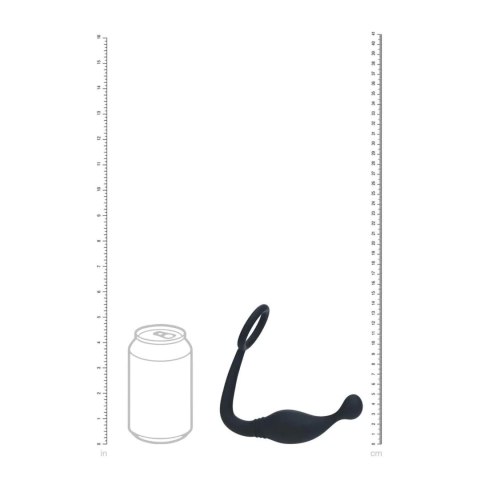 Silicone Cockring with Prostate Stimulator - L - Black Levelz