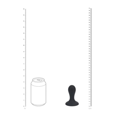 Single Rattle Liquid Silicone Anal Plug - S - Black Levelz