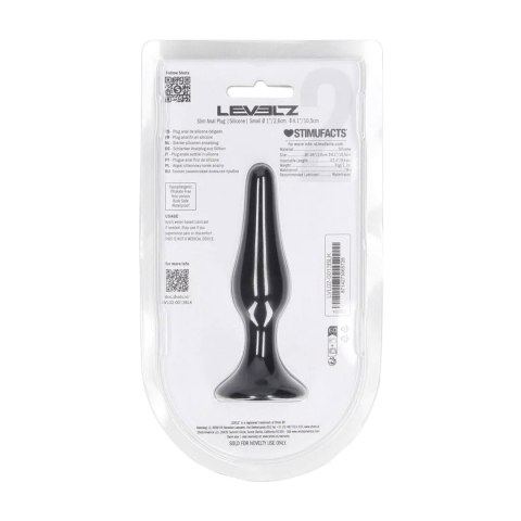 Slim Silicone Anal Plug - S - Black Levelz