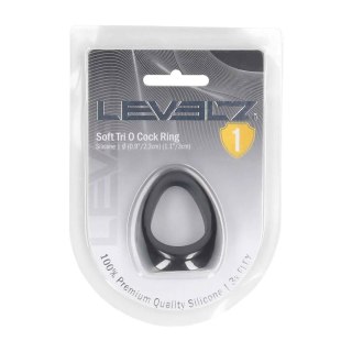 Soft Tri O Silicone Cockring - Black Levelz