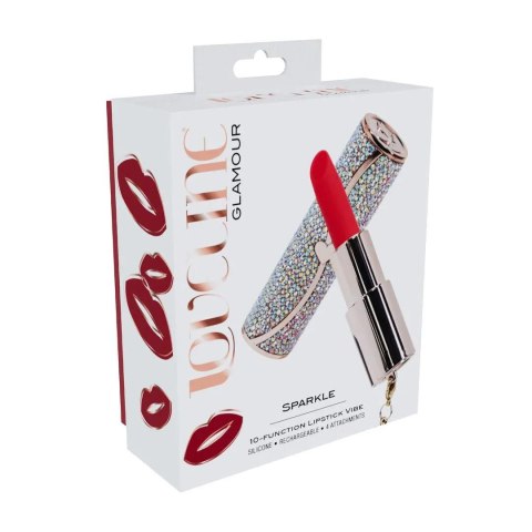 Sparkle - Lipstick Vibrator with 4 Attachments - Iridescent Loveline