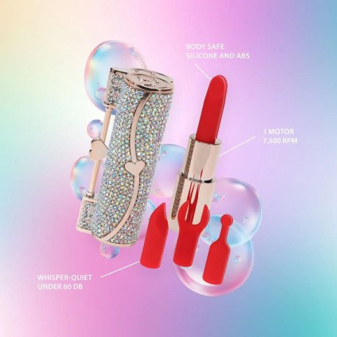 Sparkle - Lipstick Vibrator with 4 Attachments - Iridescent Loveline
