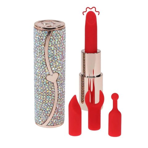 Sparkle - Lipstick Vibrator with 4 Attachments - Iridescent Loveline