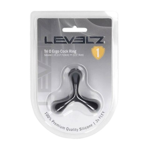 Tri O Ergo Silicone Cockring - Black Levelz