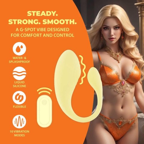 Vibrating G-Spot Vibe with Remote Control - Yellow Loveline