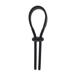 Wide Adjustable Silicone Lasso Cockring - 5mm - Black Levelz