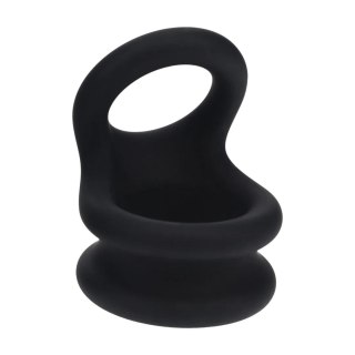 Wide Double O Silicone Cockring - M - Black Levelz