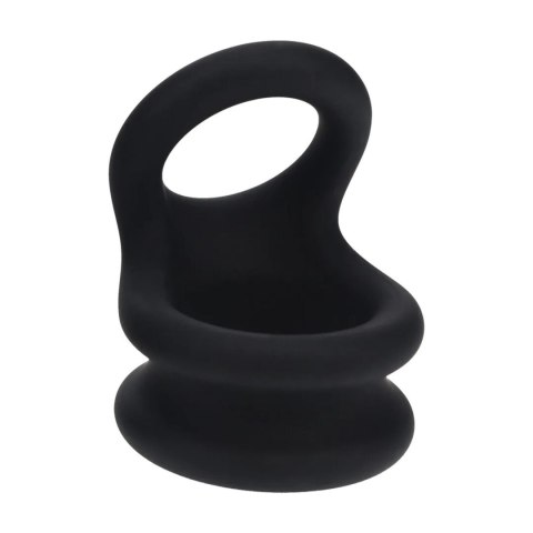 Wide Double O Silicone Cockring - M - Black Levelz