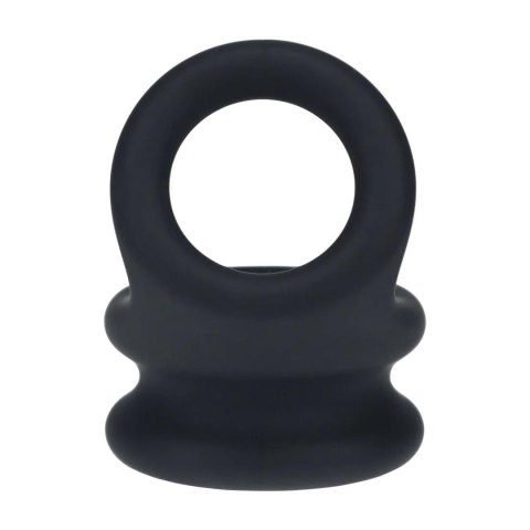 Wide Double O Silicone Cockring - M - Black Levelz