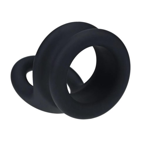 Wide Double O Silicone Cockring - M - Black Levelz