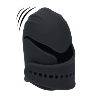Adjustable Vibrating Silicone Penis Head Stimulator - Black Levelz