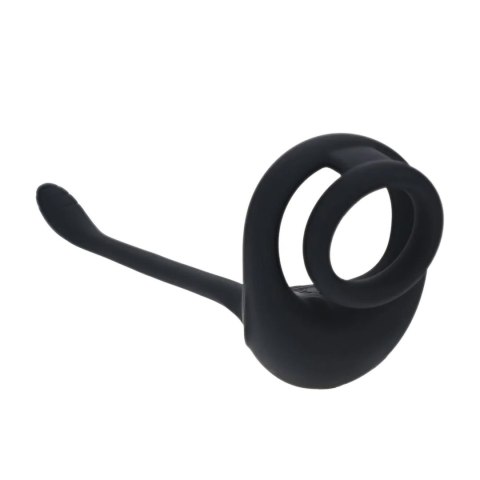 Dual Motor Silicone Cockring with Prostate Stimulator - Black Levelz by Shots