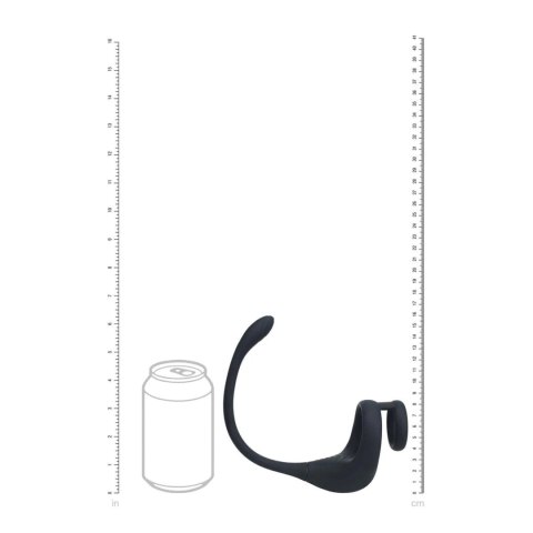 Dual Motor Silicone Cockring with Prostate Stimulator - Black Levelz by Shots