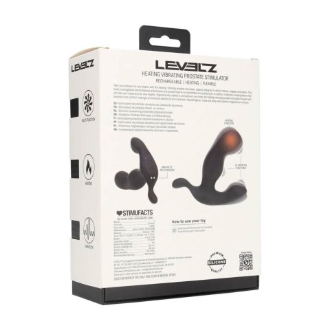 Heating and Vibrating Silicone Prostate Stimulator - Black Levelz
