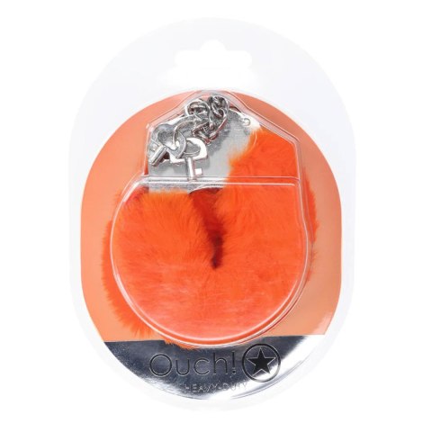 Heavy-duty Fluffy Handcuffs - Orange Ouch!