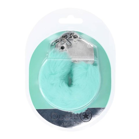 Heavy-duty Fluffy Handcuffs - Powder Green Ouch!