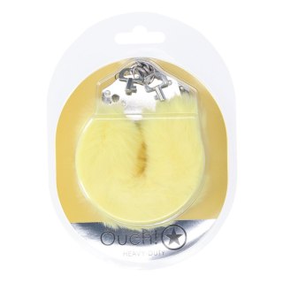 Heavy-duty Fluffy Handcuffs - Yellow Ouch!
