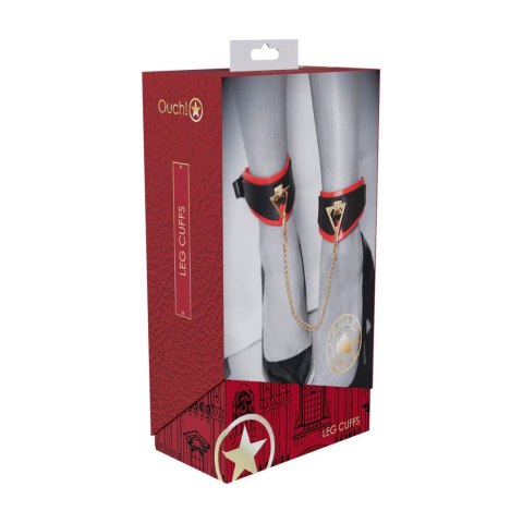Milan Collection - Leg Cuffs - Black/Red Ouch!