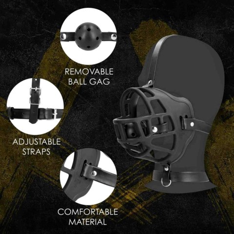 Muzzle with Removable Ball Gag - Black Ouch!