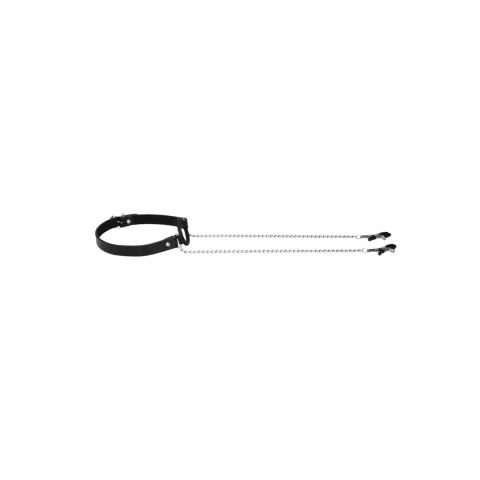 O-Ring Ball Gag with Nipple Clamps Ouch!