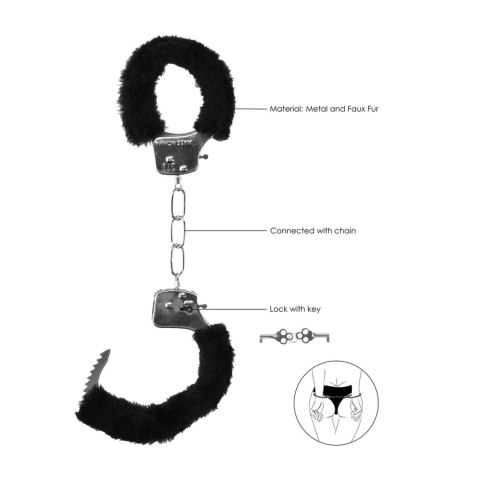 Pleasure Handcuffs Furry Black Ouch!