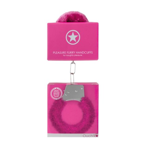 Pleasure Handcuffs Furry Pink Ouch!