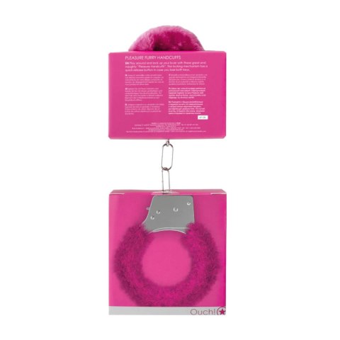 Pleasure Handcuffs Furry Pink Ouch!