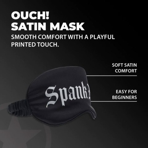 Spank Me - Printed Satin Mask Ouch!