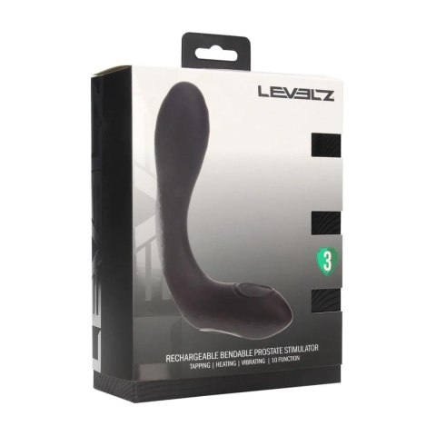 Vibrating Heating Bendable Tapping Silicone Prostate Stimulator - Black Levelz by Shots