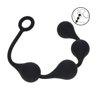 Waterdrop Silicone Anal Balls - L - 40mm - Black Levelz by Shots